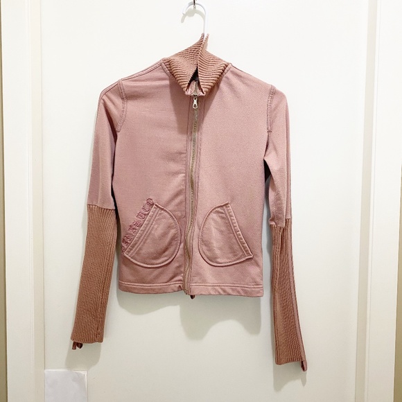 Parasuco Ribbed Silky Pocket Zip Up Baby Pink XS - Picture 2 of 10